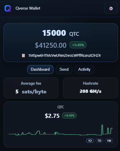 Qverse Wallet screenshot